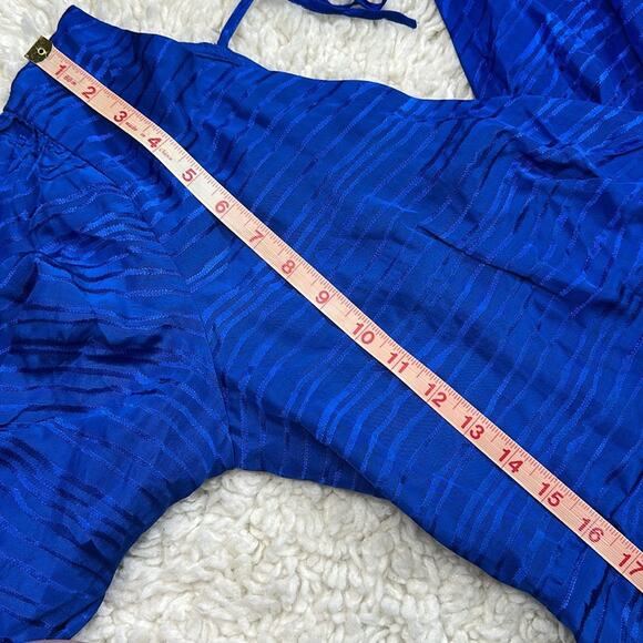 Guess Blue Ocean SS Alyssandra Romper Vibrant Blue Dress Tie Detail Wrap Top BK5 - Picture 8 of 13
